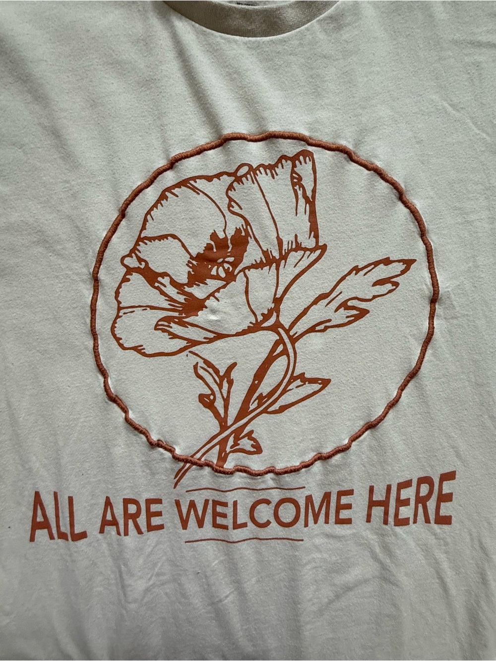 Arizona Jean Company Cream Tee with Rust Graphic